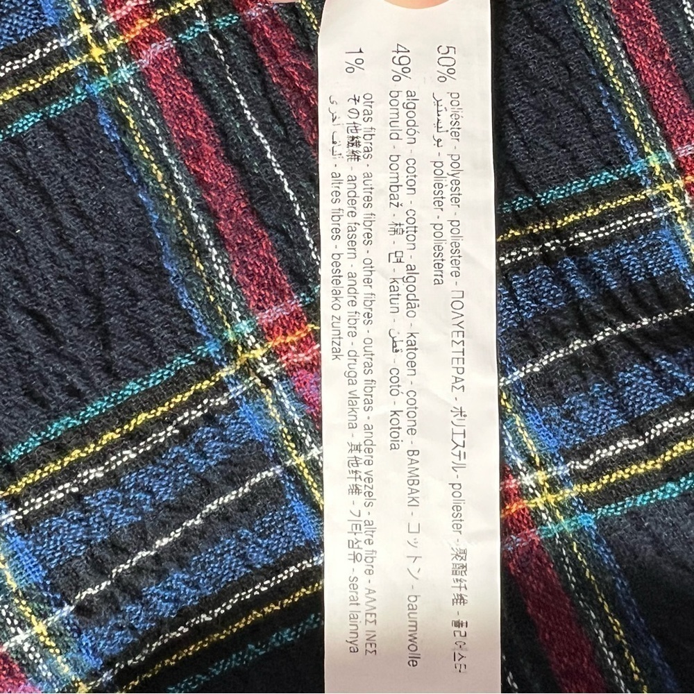 Zara Navy Blue Plaid Midi Skirt Extra Small - Picture 13 of 13